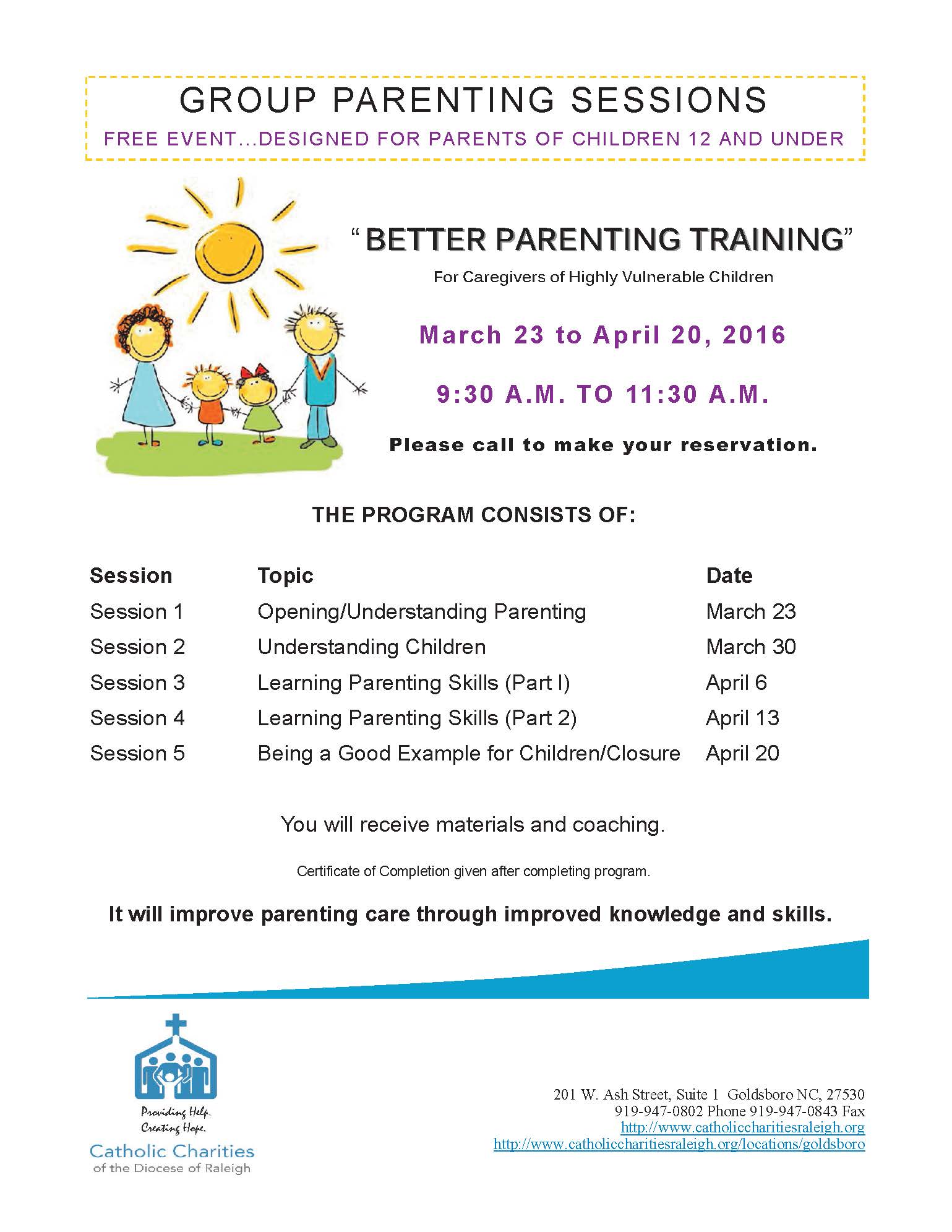 Better Parenting Training Catholic Charities of the Diocese of