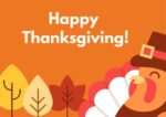 Orange Illustrated Turkey Thanksgiving Card