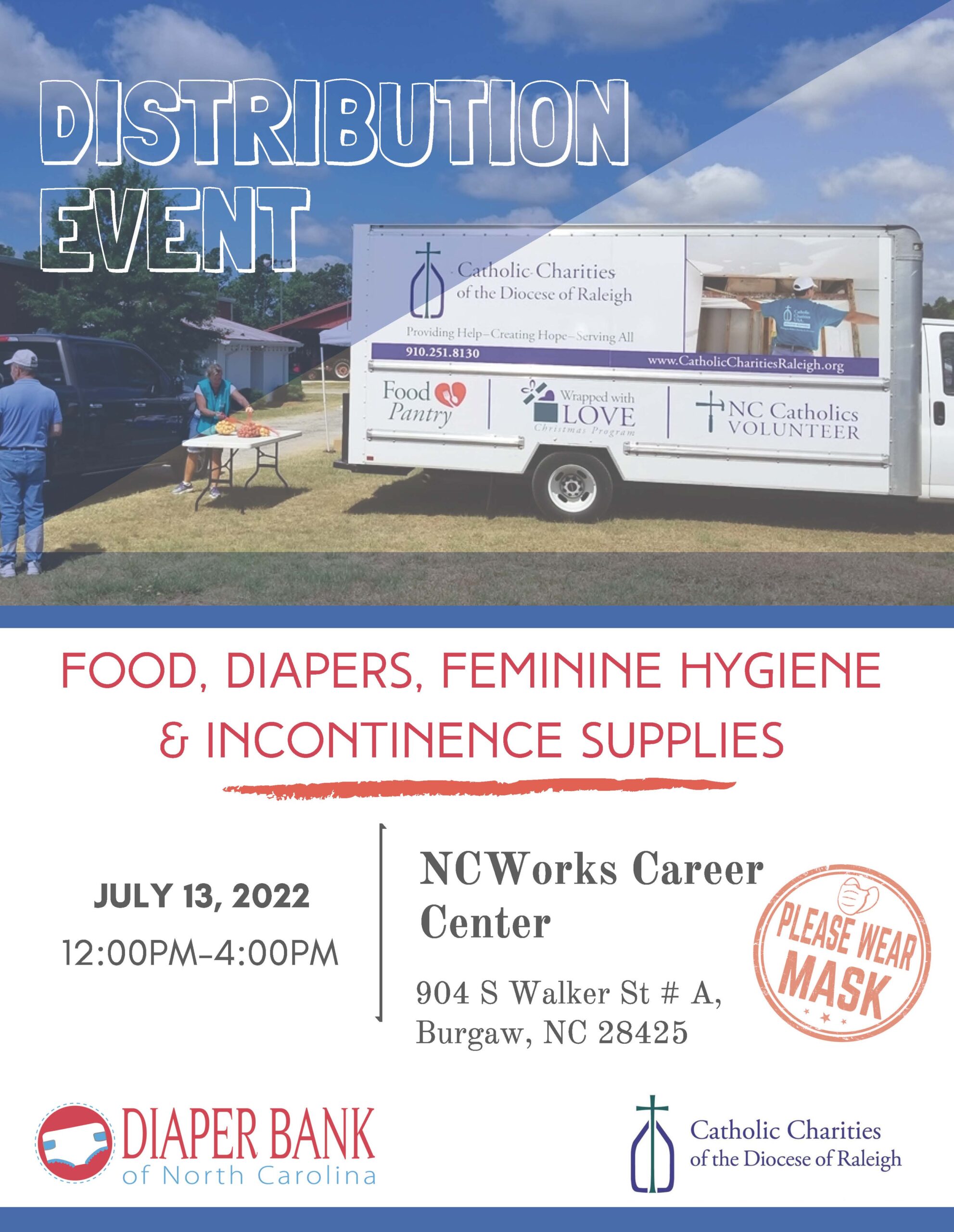 Cape Fear Mobile Food and Diaper Distribution Catholic Charities of